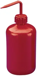 Botella de lavado roja boca angosta, 250 mL, paquete de 6