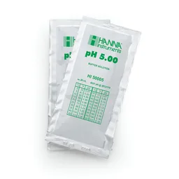 Sobres de solución técnica de calibración pH 5.00 " 25 °C, (25 x 20mL)