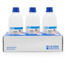 Soluciones técnicas de calibración pH 4.01, pH 7.01, pH 10.01 " 25°C, (1 de cada uno) frasco 500 mL