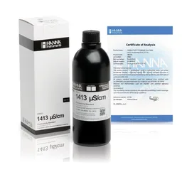 Estándar técnico de calibración de CE de 1413 µS/cm " 25°C con certificado de análisis, 500 mL