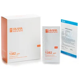 Sobres de estándar de calibración TDS 1382 mg/L (ppt), con certificado de análisis (25 x 20mL)