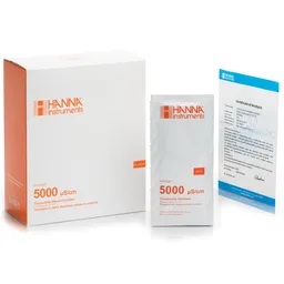 Sobres de solución estándar de calibración CE 5000 µS/cm, con certificado de análisis (25 x 20mL)