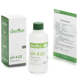 Solución de calibración GroLine de pH 4.01, con certificado de análisis, 230 mL