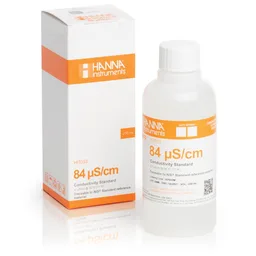 Solución de calibración de CE de 84 µS/cm valor " 25°C, frasco de 230 mL