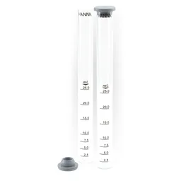 Tubo de ensayo (vidrio) con tapas, 25 ml (2 unidades)