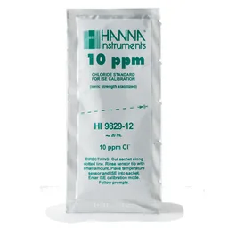 Sobres c/solución de calibración 10 ppm de cloruro para electrodo ISE HI7609829-11 (25 pzas.)