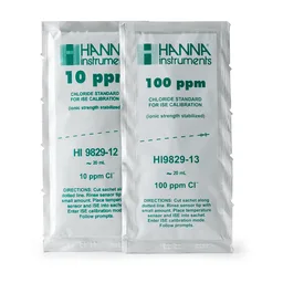 Sobres c/solución de calibración 10 y 100 ppm cloruro p/electrodo ISE HI7609829-11 (10 pzas. c/u)