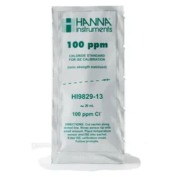 Sobres c/solución de calibración de 100 ppm de cloruro p/electrodo ISE HI7609829 (25 pzas.)
