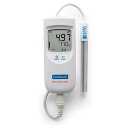 Medidor portátil de pH en cerveza