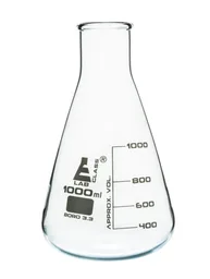 Matraz Erlenmeyer, Cuello Ancho, 1000 mL