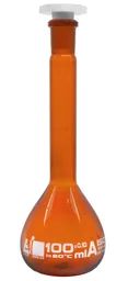 Matraz Aforado, Ámbar, Clase A, 100 mL