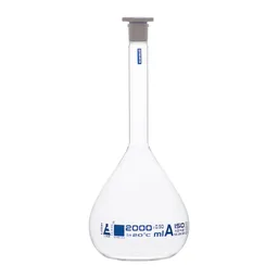 Matraz de Aforación, Clase A, Tapón PP, 2000 mL