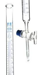 Bureta con Llave de Vidrio, Clase B, 100 mL