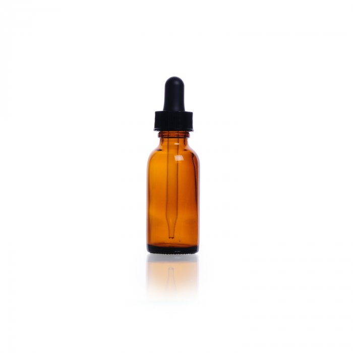 FRASCO GOTERO,ÁMBAR CON GOTERO DE VIDRIO (PIPETA) Y BULBO HULE — 30 mL