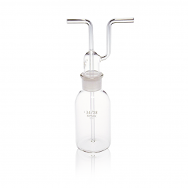 BOTELLA LAVADORA DE GASES FORMA BAJA,LARGO MEDIO, TAPA 34/28 — 250 mL