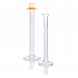 PROBETA, P.E. "A" DOBLE ESCALA MÉTRICA BLANCA, BASE HEX. VIDRIO C/BUMPER — 500 mL