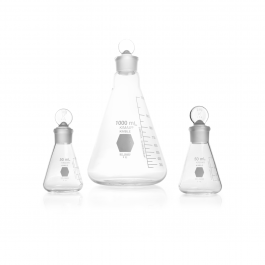 MATRAZ ERLENMEYER C/ TAPÓN VIDRIO — 25 mL
