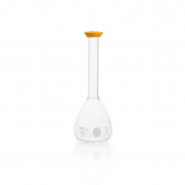 MATRAZ VOLUMÉTRICO, "A", C/ TAPA TIPO SNAP CERTIFICADO INDIVIDUAL — 100 mL