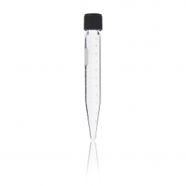 TUBO DE CENTRÍFUGA FONDO CÓNICO, "P.C." GRADUADO PARED REFORZ., ROSCADO Y TAPÓN — 10 mL