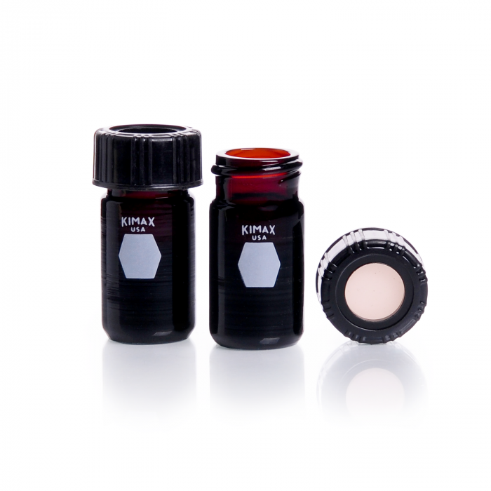 Micro-Vial Ambar Fond Cónico (int.) Sin Grad. ACCUFORM® rosca 8-425 c/ Tapa & Septa ensambladas — 0.1 ml