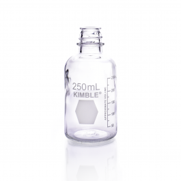 BOTELLA DE MEDIOS, GRADUADA, BOCA ANGOSTA, ROSCADA SIN TAPA — 500 mL