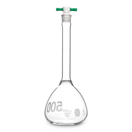 MATRAZ VOLUMÉTRICO "A", PARED REFORZADA, BOCA ANCHA, TAPÓN PTFE — 100 mL