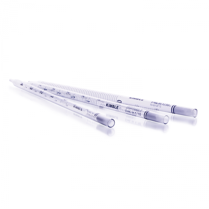 Pipeta Serológica Desechable, Vidrio, Estéril y Libre Pirógenos c/tap algodón, "Cortas" MULTI-PACK — 50 mL (5/10)