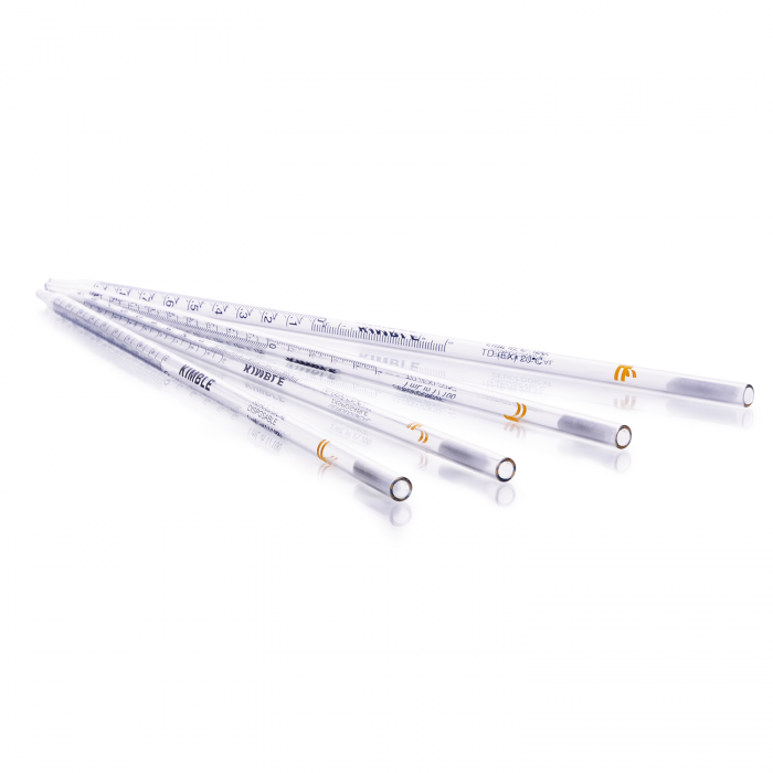 Pipeta Serológica Desechable, Vidrio, Estéril y Libre Pirógenos c/tap algodón, "Cortas"INDIVIDUAL — 1 mL (1/100)