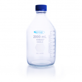 BOTELLA GL 45 C/TAPA AZUL & ANILLO, RECUBIERTA DE PLÁSTICO — 2000 mL