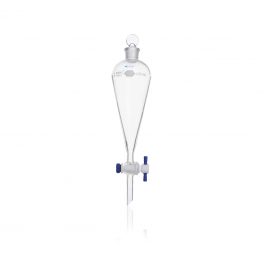 EMBUDO SEPARACIÓN, TAP VID-LLAVE PTFE, RECUBIERTA DE PLÁSTICO — 500 mL