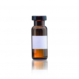 VIAL CRIMP DE 12X32 AMBAR BOCA C/ ABERTURA ANCHA, MARKING SPOT Y GRADUADO SIN TAPA — 12x32