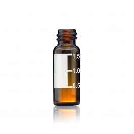 VIAL ROSCADO AMBAR ROSCA 9-425 MARKING SPOT Y GRADUADO SIN TAPA — 12x32