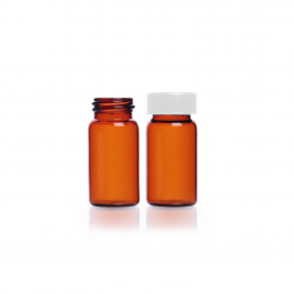 Vial muestrador Ambar medida 28x95 Rosca 24-400 c/ Tapa "Open Top", Septa Liner PTFE Silicon — 10 drams