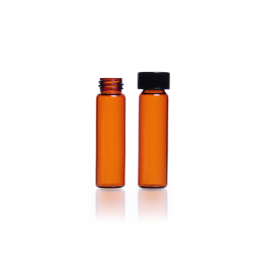 Vial muestrador Amabar medida 12x32 Rosca 8-425 c/ Tapa Fenolica negra Liner PTFE-faced/14B — 1/2 dram