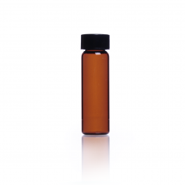 Vial muestrador Amabar medida 12x35 Rosca 8-425 c/ Tapa Fenolica negra Liner14B — 1/2 dram
