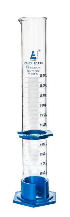 PROBETA GRADUADA VIDRIO BASE PLASTICO 250ML   EISCO