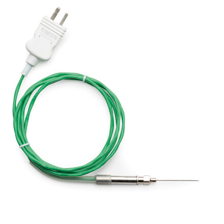 Tipo K, cable recto con aislamiento de PTFE (teflón), 1 metro de largo, punta biselada Ø 1 mm, aguja. HANNA