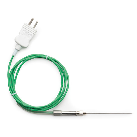 Tipo K, cable recto con aislamiento de PTFE (teflón), 1 metro de largo, punta biselada Ø 1 mm, aguja. HANNA