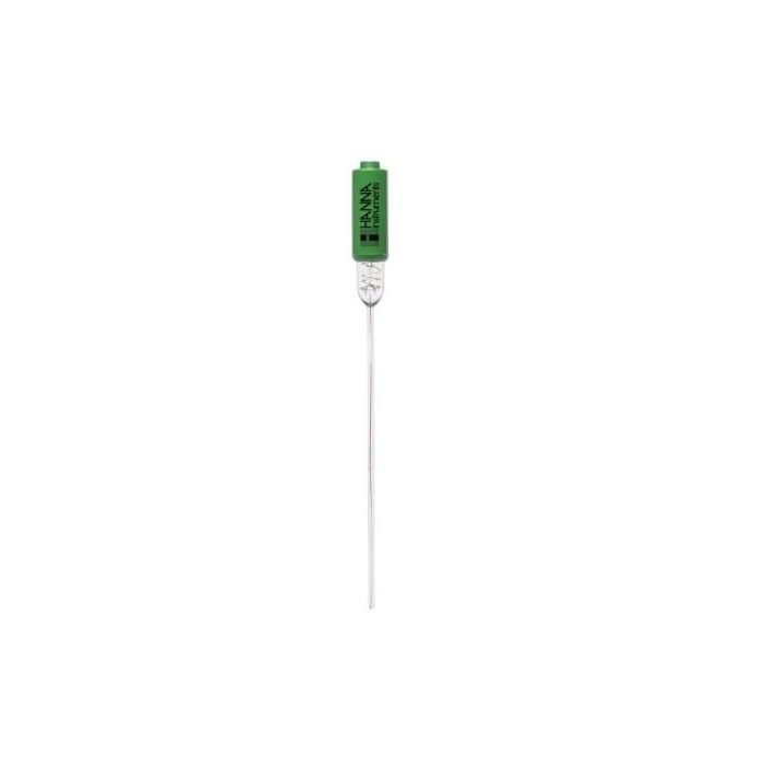 Electrodo de pH rellenable de longitud extendida y micro bulbo; Uso en tubos NMR, BNC + Pin. HANNA