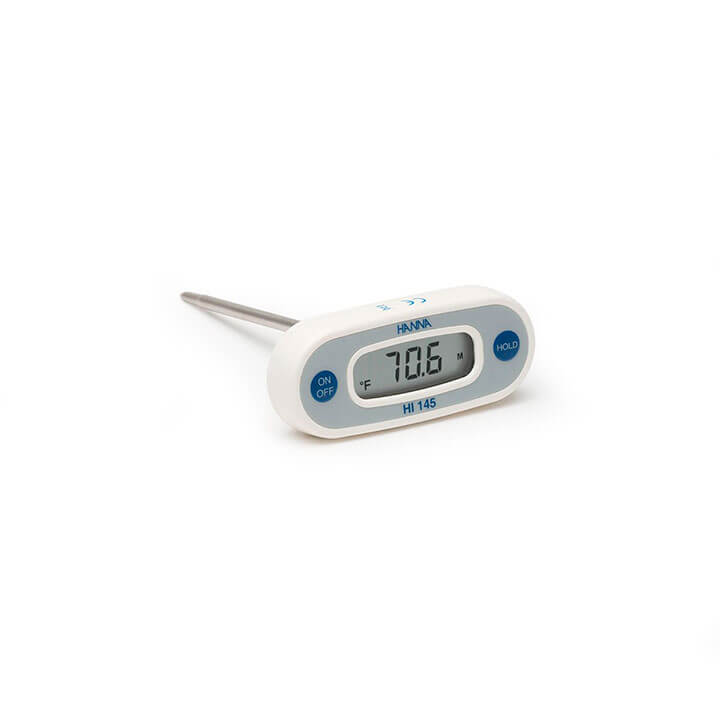 Termómetro de bolsillo HACCP en °C, con sonda de 125 mm. Intervalo: 50.0 a 220 °C. HANNA