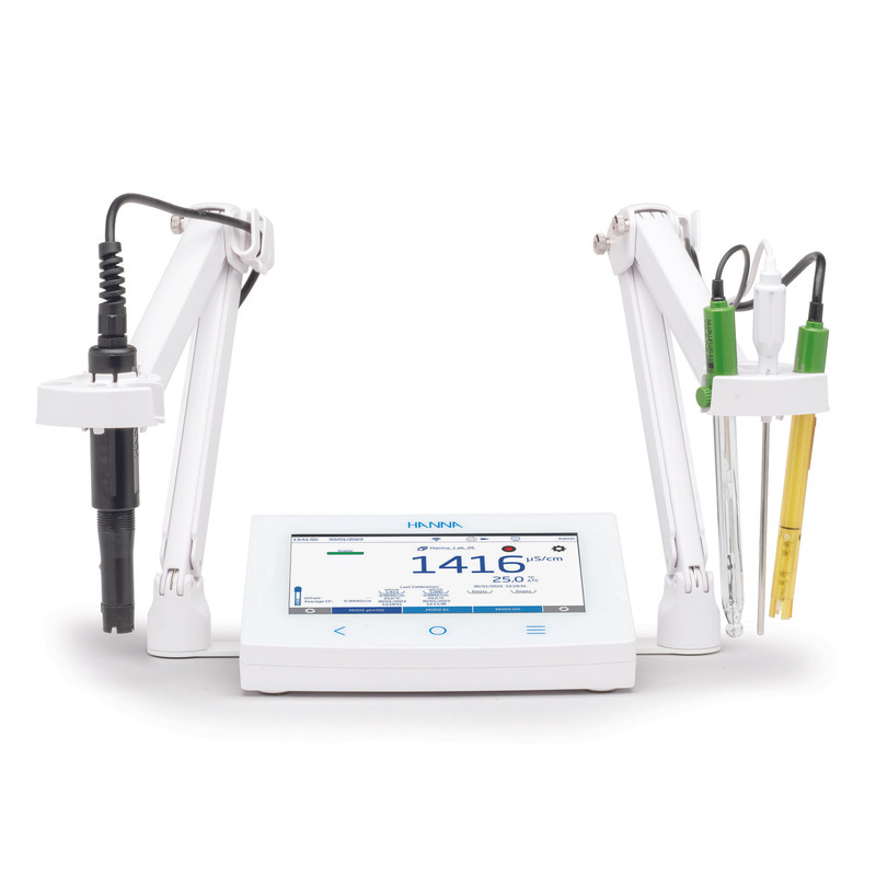 Medidor modular de mesa serie 6000, sin módulos ni electrodos, c/soporte y cable con conector EUR. HANNA