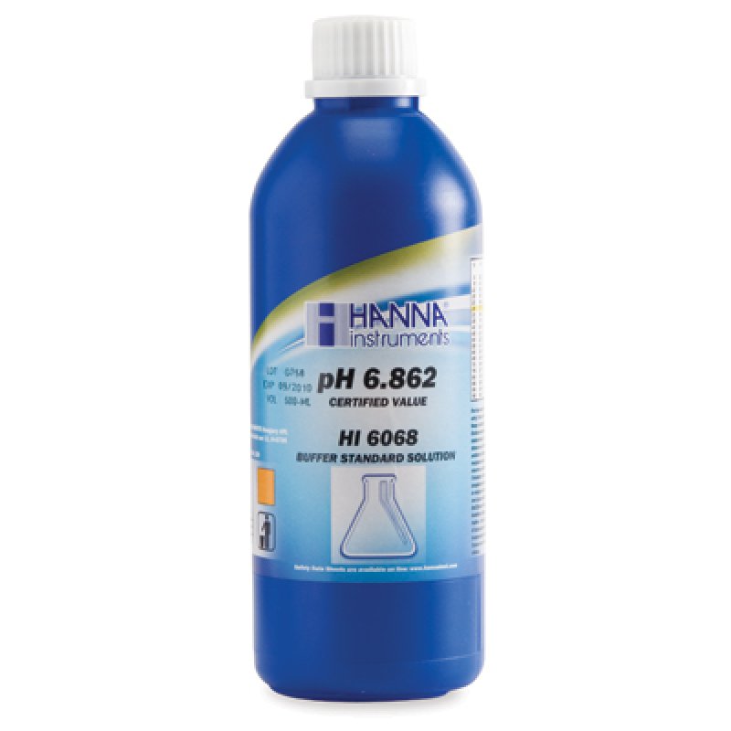 Solución de calibración milesimal pH 6.862  " 25 °C, 500 mL. HANNA