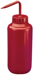 [2929103] Botella de lavado roja, boca ancha, 500 mL, paquete de 6