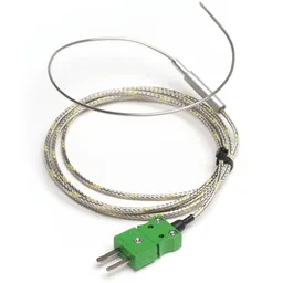 [HI766F] Sonda de alambre de termopar tipo K de alta temperatura c/tubo AISI 316 de acero inox sin mango