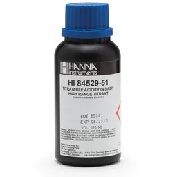 [HI84529-51] Titulante de intervalo alto para acidez titulable  lácteos en minititulador  (20)(120 mL)