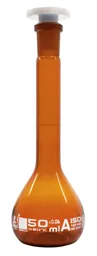 [CH0451D] Matraz Aforado, Ámbar, Clase A, 50 mL