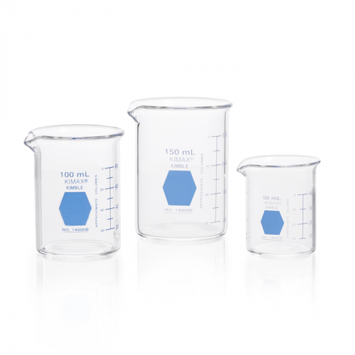 [KIM-14000B-600] VASO PRECIP, GRIFFIN, REG., F.BAJA DECORADO EN AZUL GRADUADO — 600 mL