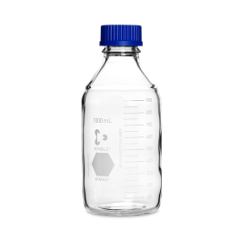 [KIM-14395-1000] FRASCO PARA LABORATORIO GL 45 C/ TAPA (AZUL) Y ANILLO DE POLIPROPILENO — 1000 mL