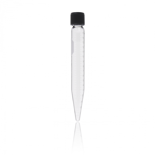[KIM-45246-100] TUBO DE CENTRÍFUGA FONDO CÓNICO 8", ACEITE, "P.C.", GRADUADO, ROSCADO CON TAPA LINER PLÁSTICO — 100 mL