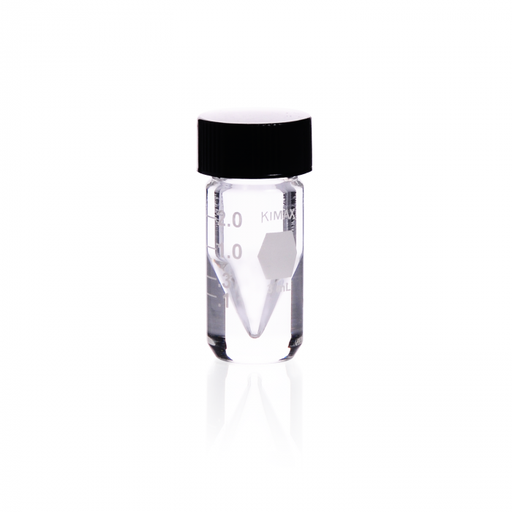 [KIM-60702-10] Micro-Vial Fond Cónico (int.) Grad. ACCUFORM® rosca 20-400 c/ Tapa sólida ensambladas — 10 ml